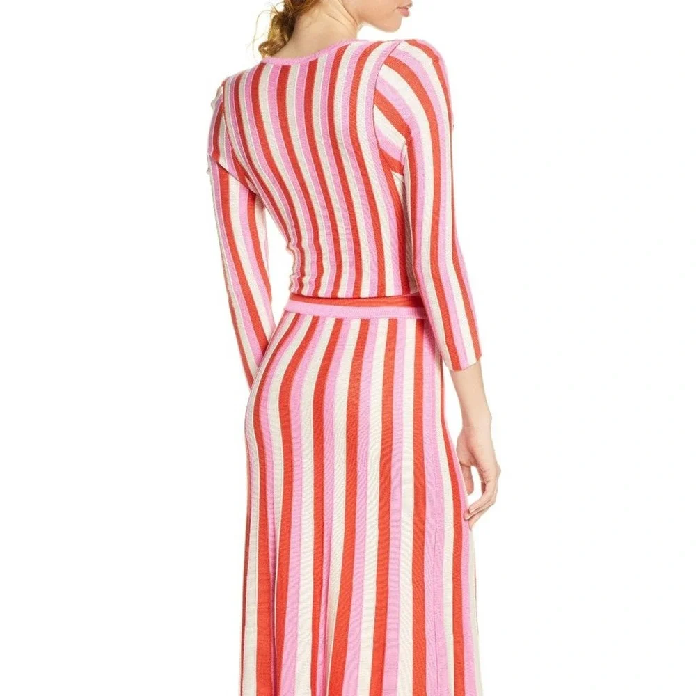 Foxiedox Echo Stripe Midi Sweater Dress Size Small - Picture 5 of 9